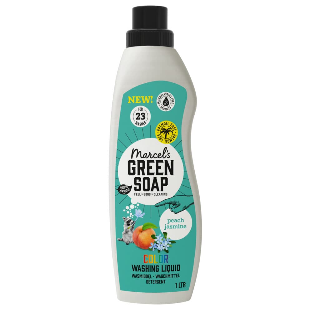 Marcel's Green Soap Wasmiddel Kleur Perzik&Jasmijn 23 Wasbeurten 1 liter