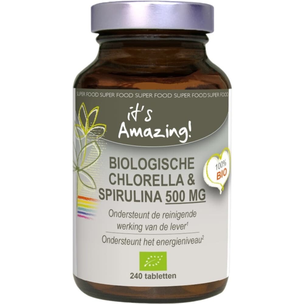 Gratis Verzending: It's Amazing Biologische Chlorella&Spirulina 500 mg 240 tabletten