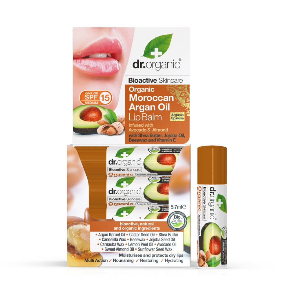 Dr. Organic Marrokaanse Arganolie Lippenbalsem met Avocado 5,7 ml