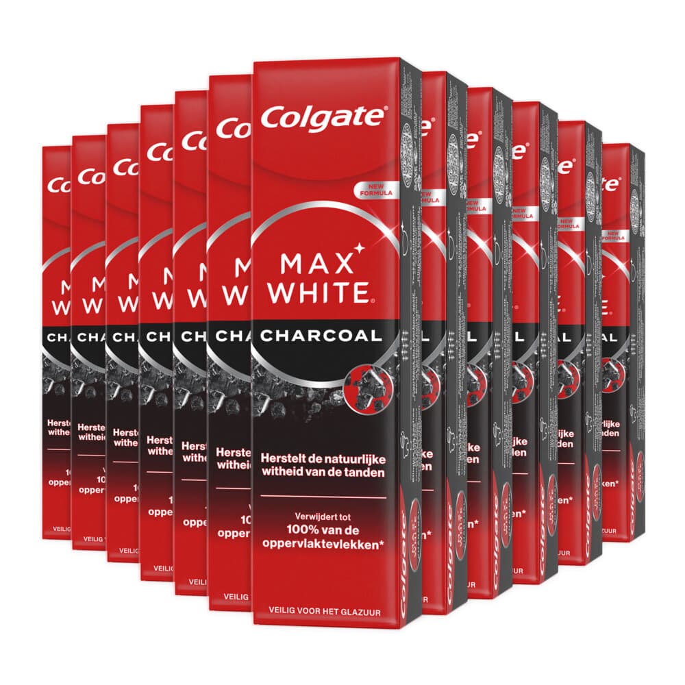 12x Colgate Tandpasta Max White Active Charcoal 75 ml