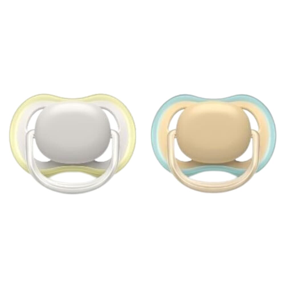 Philips Avent Fopspeen Ultra Air 0-6 mnd Beige Grijs 2 stuks