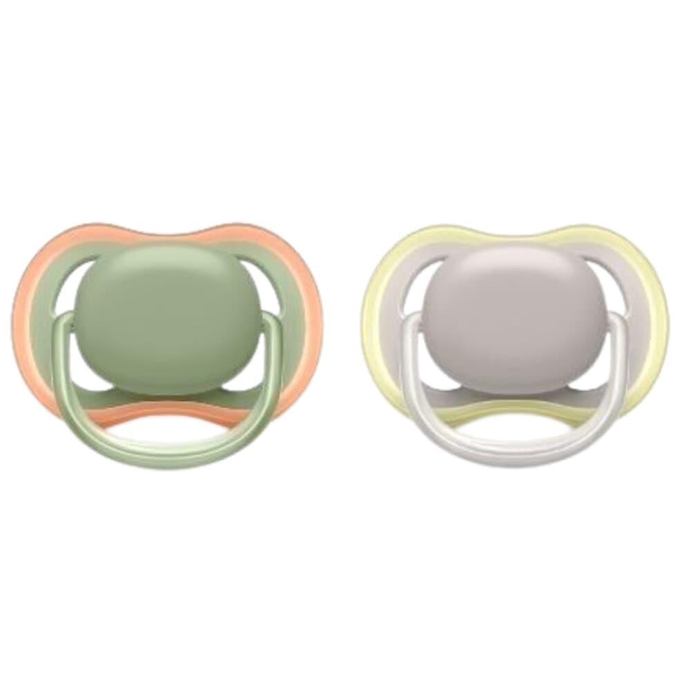 Philips Avent Fopspeen Ultra Air 6-18 mnd Groen Grijs 2 stuks