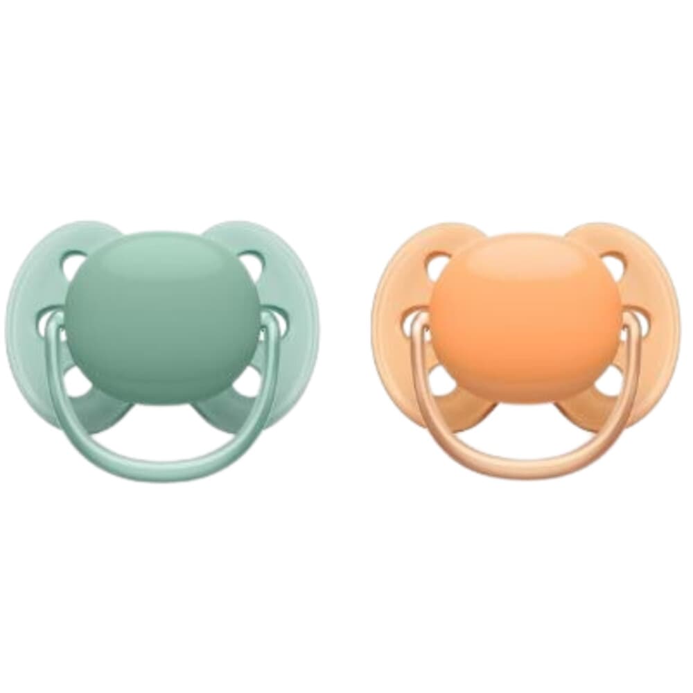 Philips Avent Fopspeen Ultra Soft 0-6 mnd Groen Oranje 2 stuks