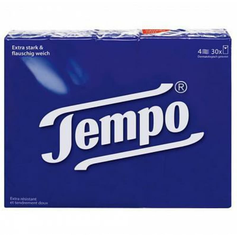 3x Tempo Original 4-laags Zakdoekjes 30 stuks