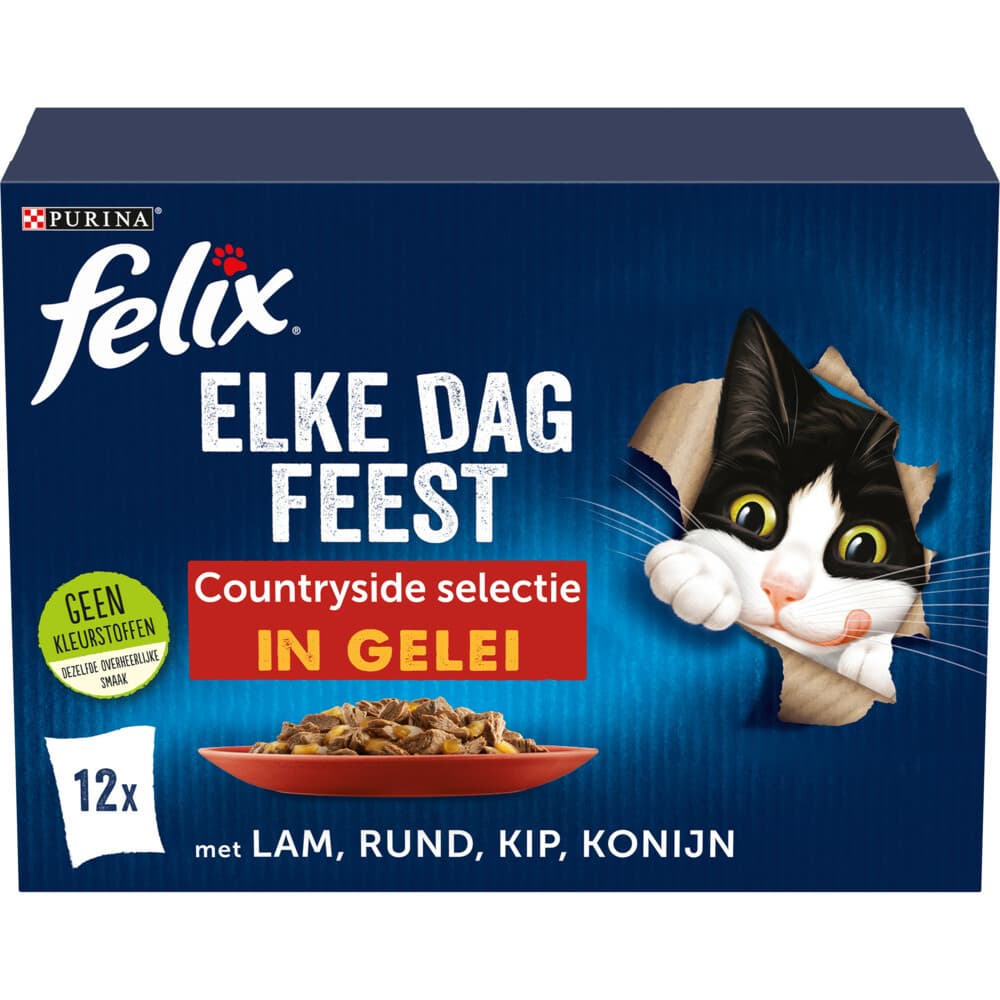 Felix Kattenvoer Nat in Gelei Elke Dag Feest Countryside 12 x 85 gr