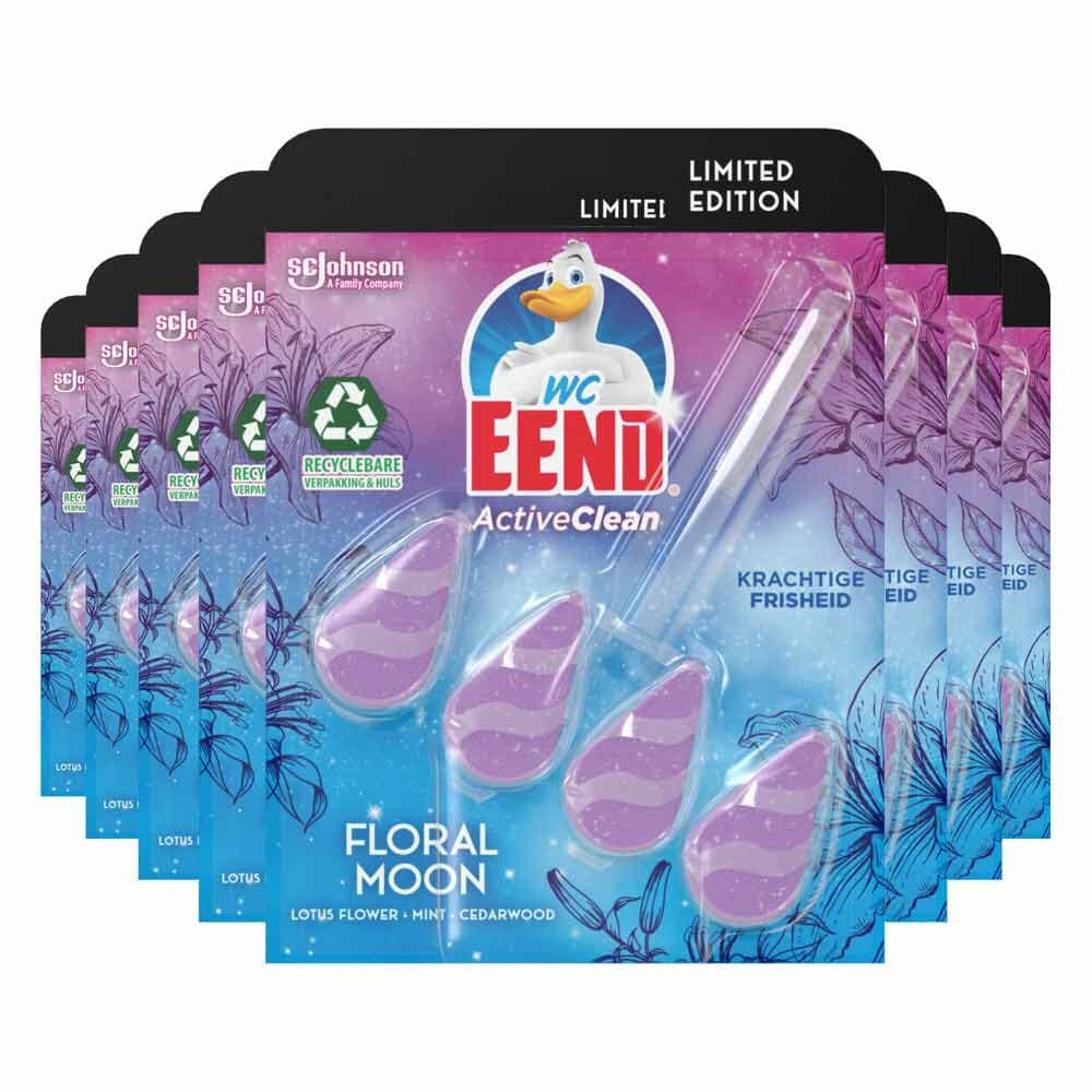 8x WC Eend Toiletblok Active Clean Floral Moon