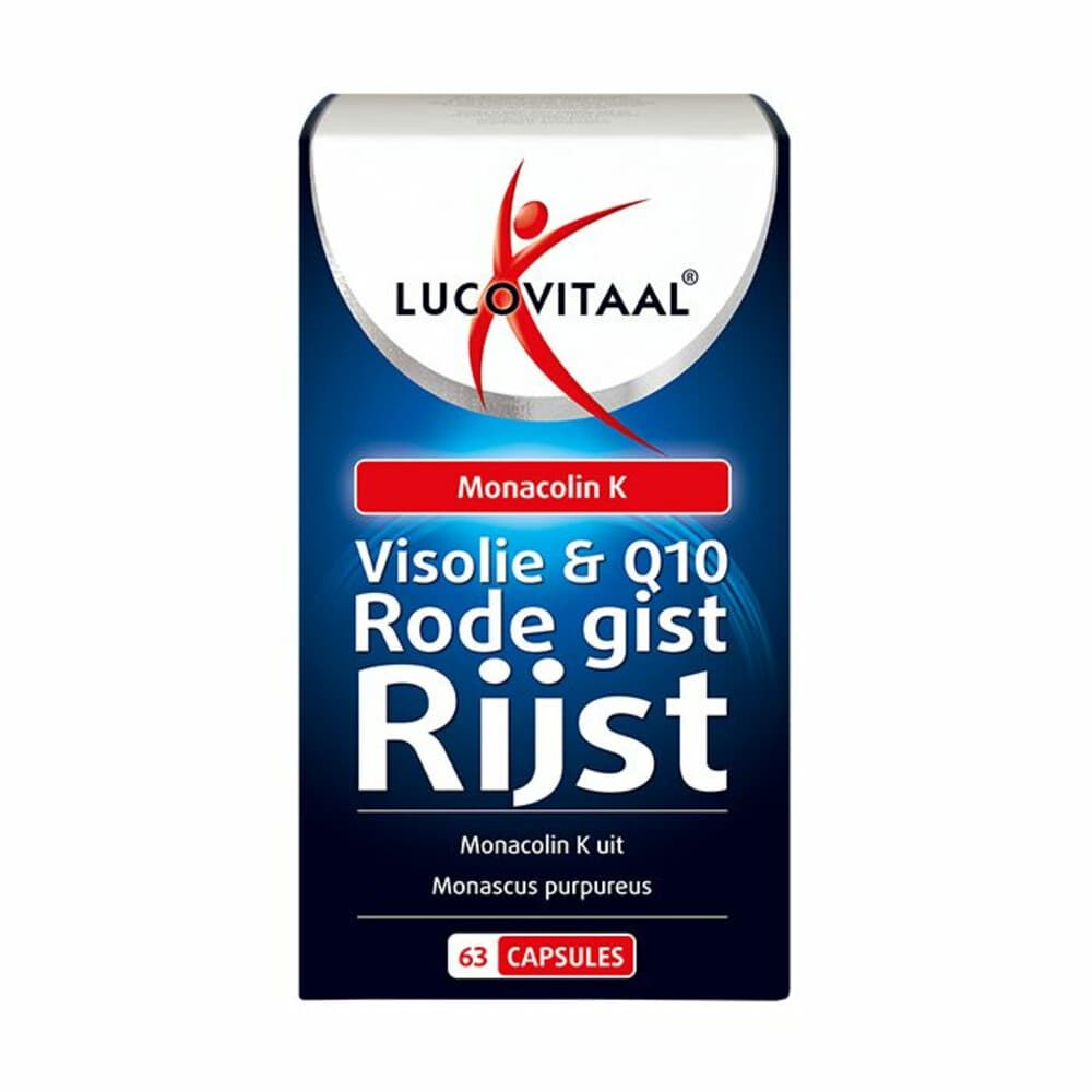 Gratis Verzending: 2x Lucovitaal Rode Gist Rijst met Visolie en Q10 63 capsules