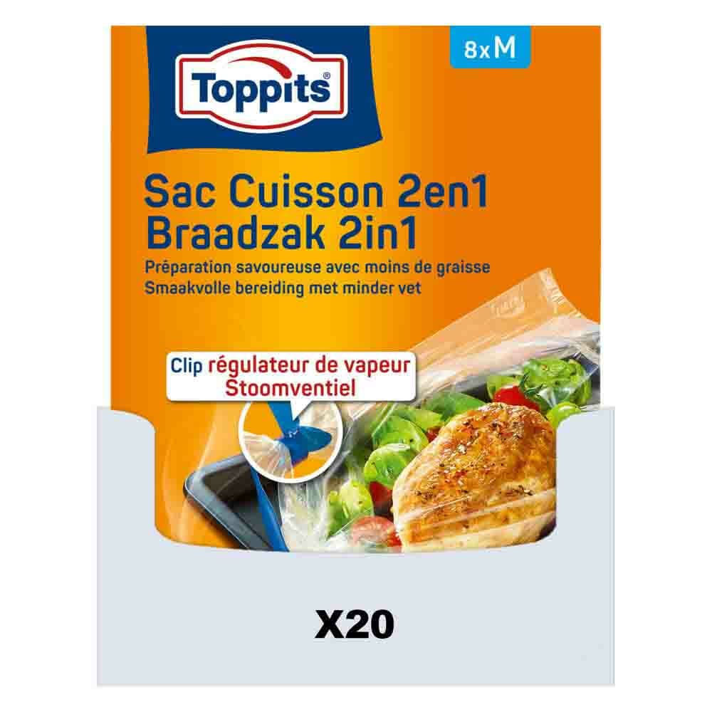 20x Toppits Braad- en Stoomzakken 2-in-1 8 stuks