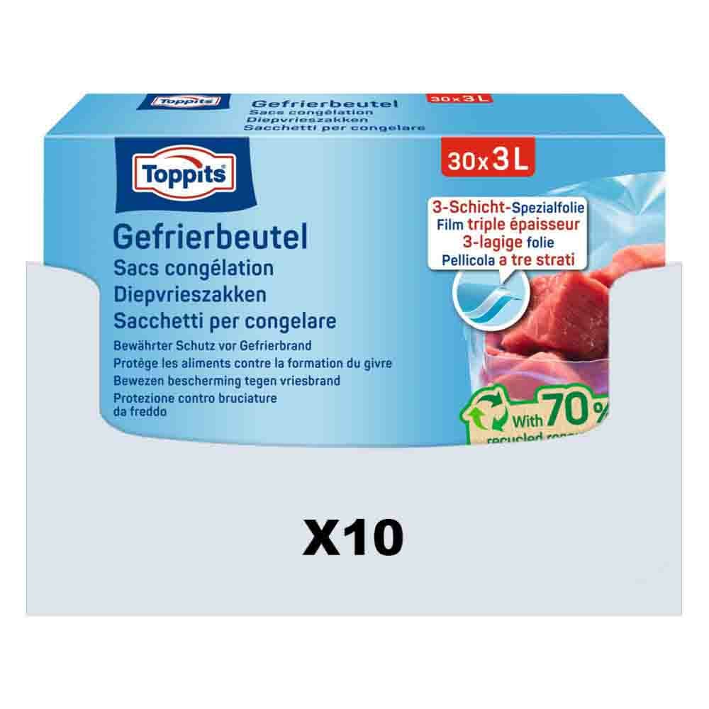 10x Toppits Diepvrieszakjes 3 liter 30 stuks