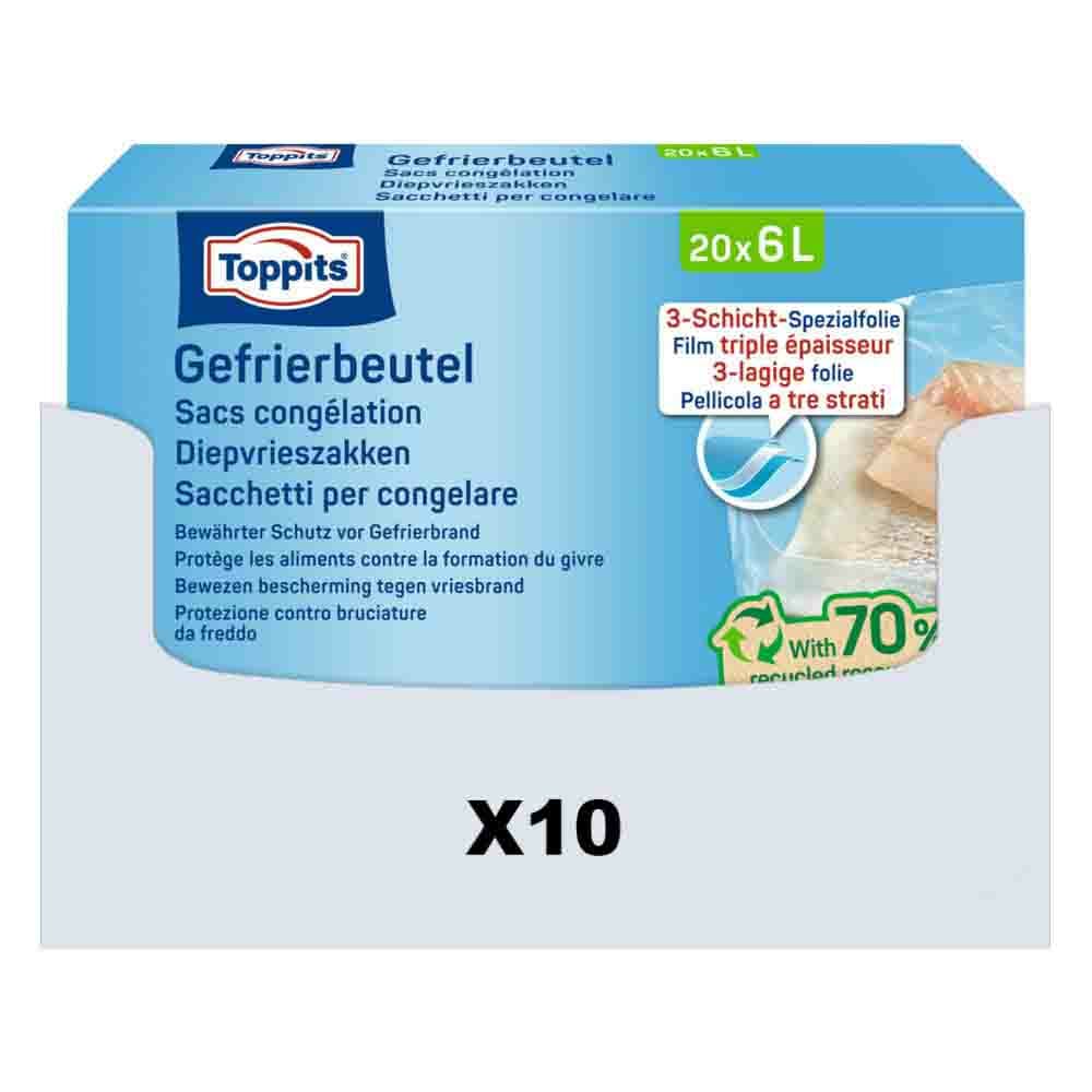 10x Toppits Diepvrieszakjes 6 liter 20 stuks