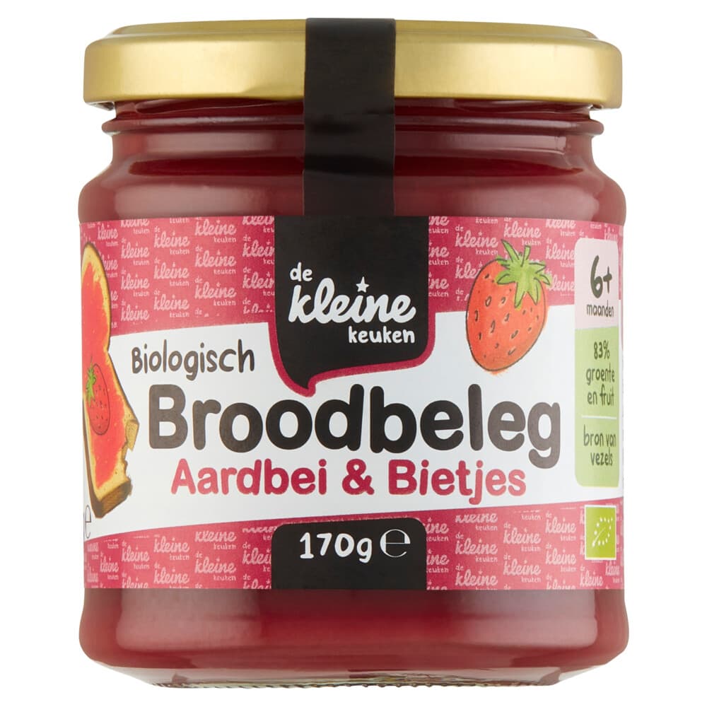 de Kleine Keuken Bio Aardbei en Biet Spread 170 gr