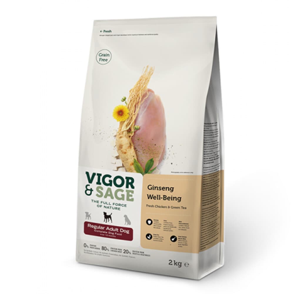 Vigor&Sage Hondenvoer Regular Well-Being Ginseng 2 kg