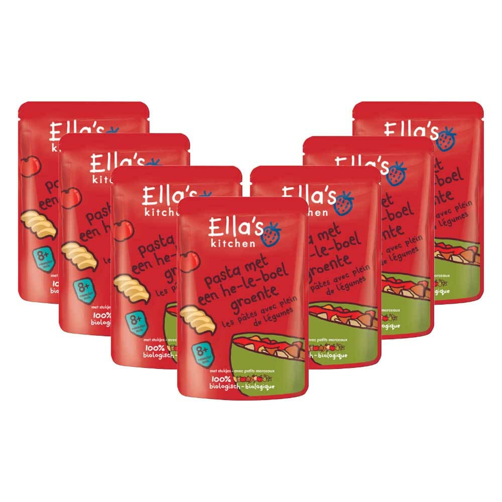7x Ella's Kitchen Maaltijdzakje 8+ m Pasta&Groente 190 gr