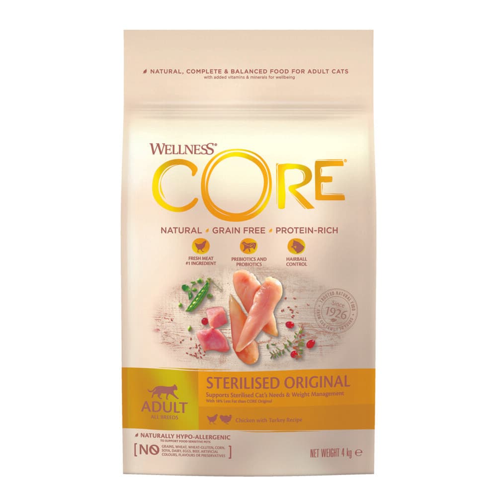 Wellness Core Kattenvoer Sterilised Kip - Kalkoen 4 kg