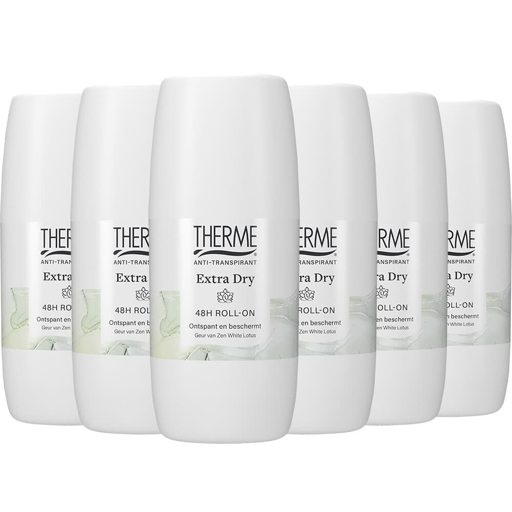 6x Therme Anti-Transpirant Extra Dry Zen White Lotus Roller 60 ml