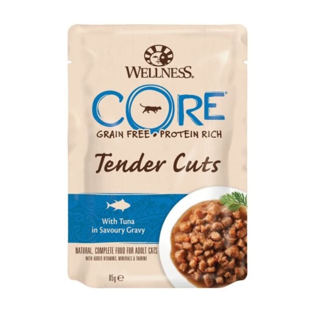 48x Wellness Core Kattenvoer Tender Cuts Tonijn 85 gr