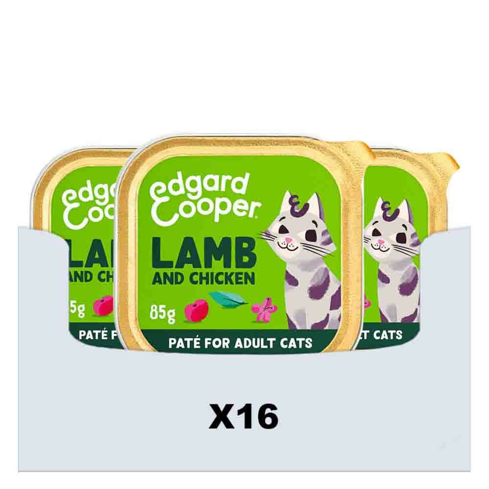 16x Edgard&Cooper Kattenvoer Pate Lam - Kip 85 gr
