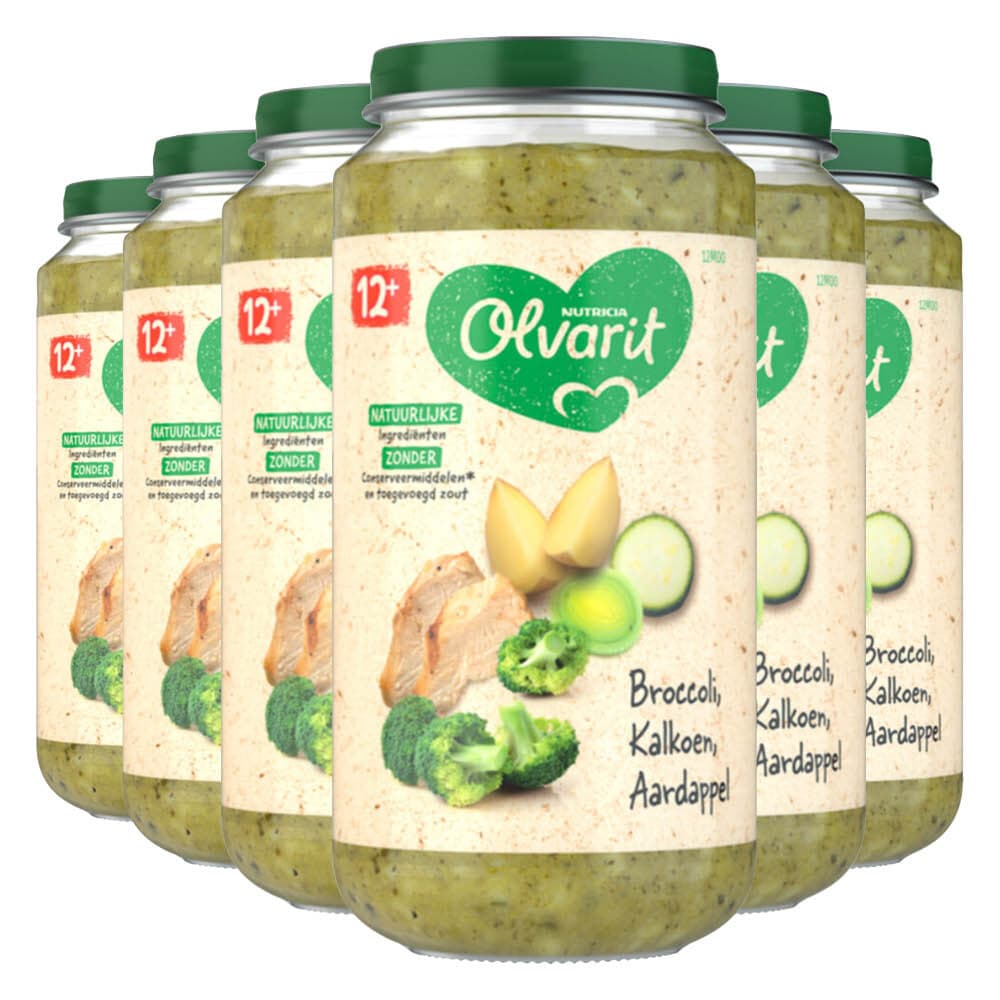 6x Olvarit Maaltijd 12m Broccoli Kalkoen Aardappel 250 gr