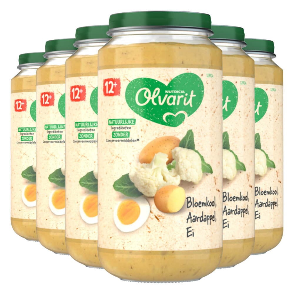 6x Olvarit Maaltijd 12m Bloemkool Aardappel Ei 250 gr