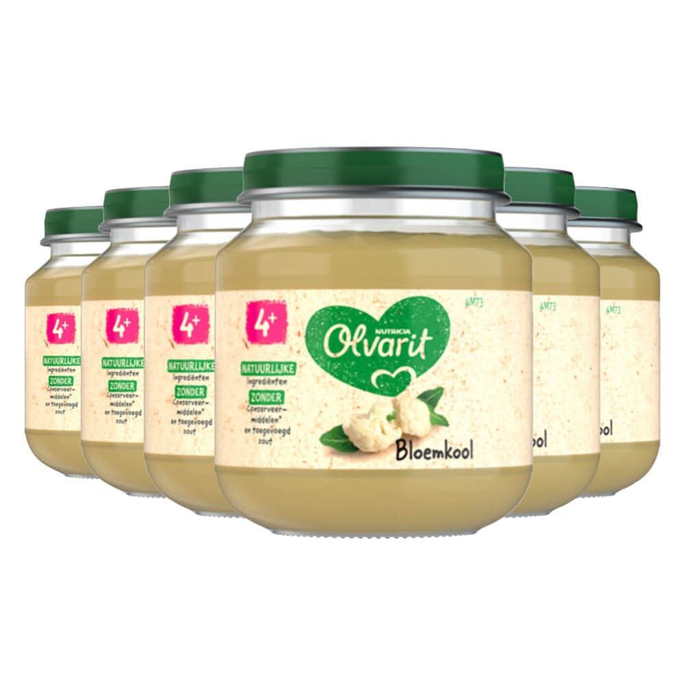 6x Olvarit 1e Groentehapje 4m Bloemkool 125 gr