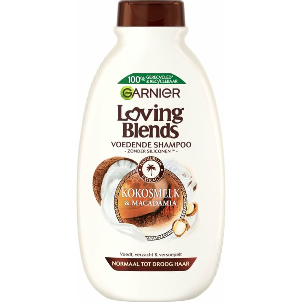 3x Garnier Loving Blends Kokosmelk en Macadamia Shampoo 300 ml