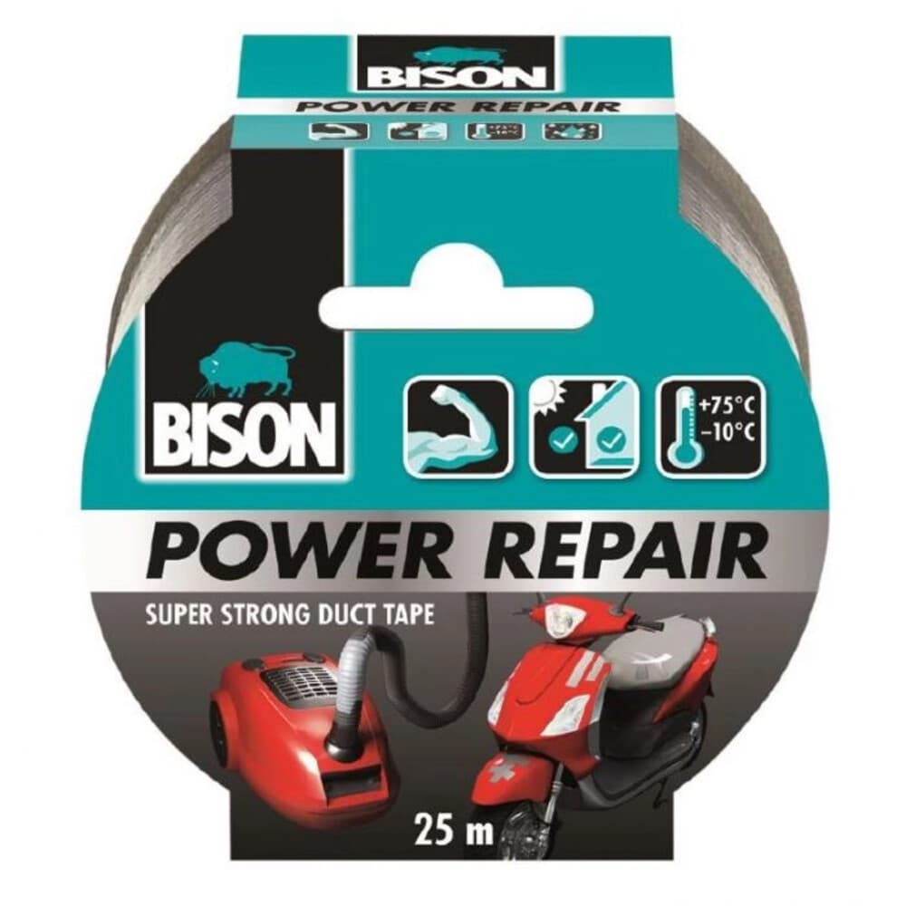 6x Bison Tape Power Repair Grijs 25 meter