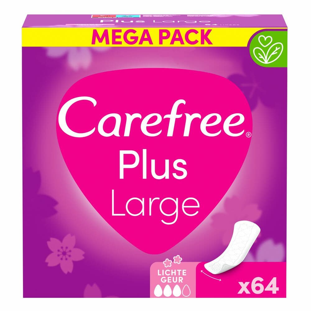 3x Carefree Plus Large 64 stuks
