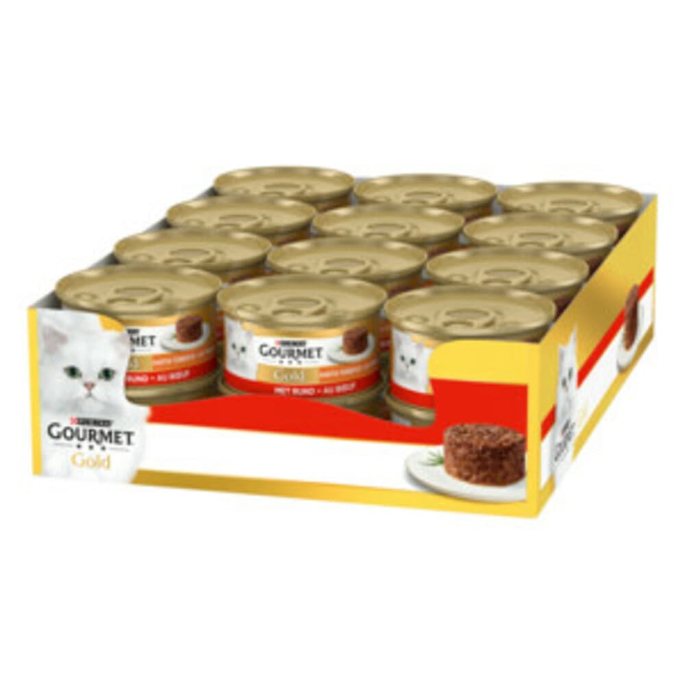 24x Gourmet Gold Kattenvoer Nat Hartig Torentje Rund 85 gr