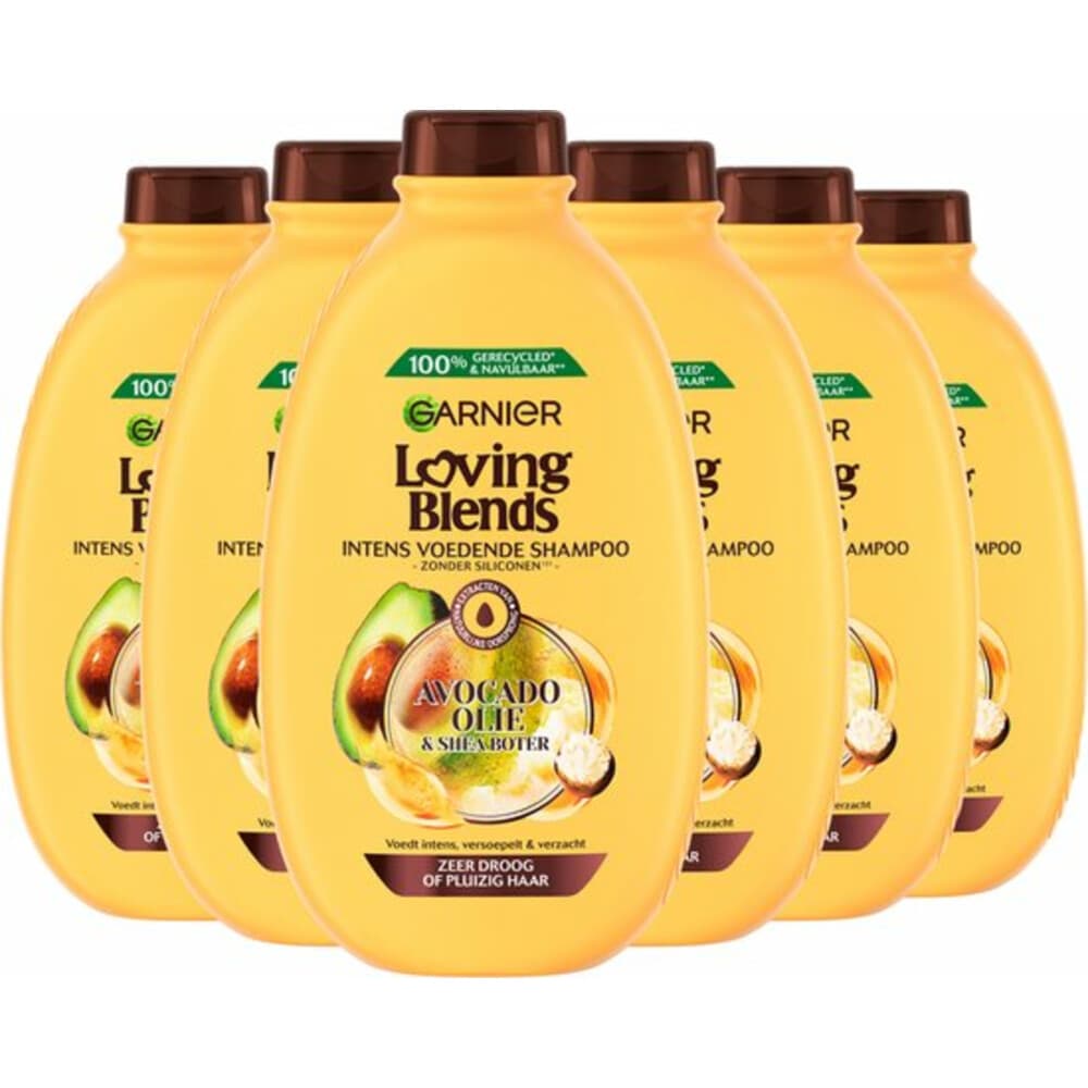 6x Garnier Loving Blends Avocado Olie en Shea Boter Shampoo 300 ml