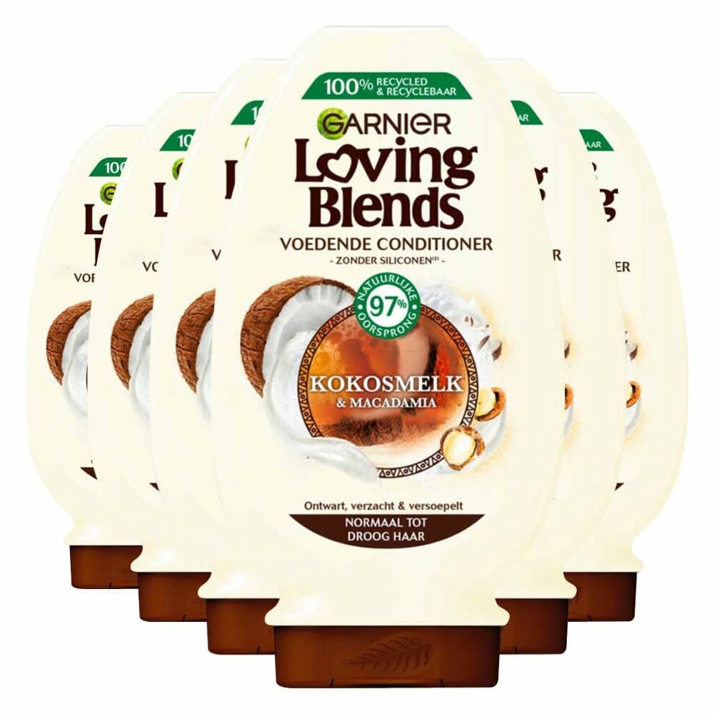 6x Garnier Loving Blends Kokosmelk en Macadamia Conditioner 250 ml