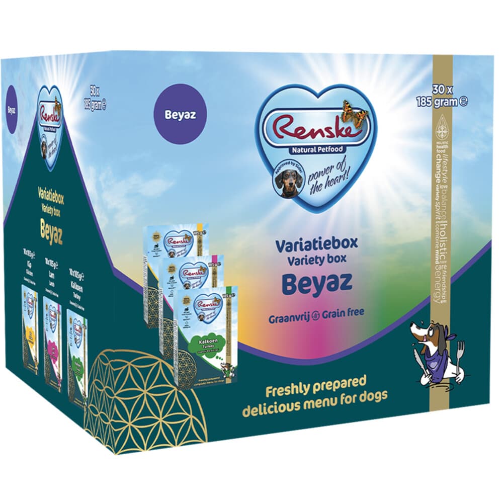 Renske Vers Variatiebox Hondenvoer Nat Beyaz Graanvrij 30 x 185 gr