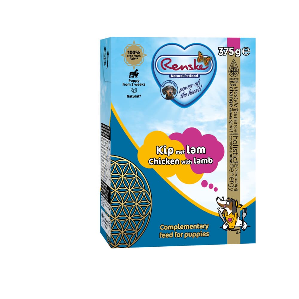 Renske Vers Puppy Tetra Hondenvoer Nat Kip met Lam 375 gr