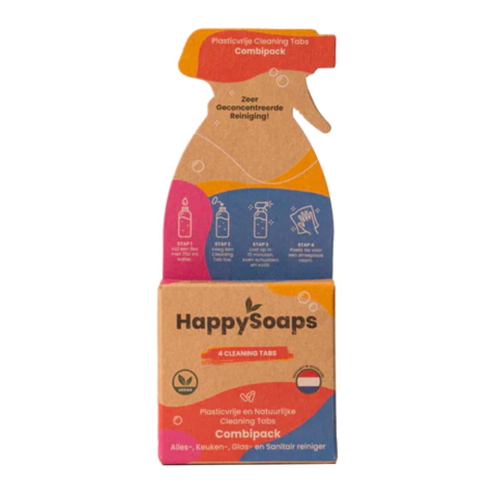 HappySoaps Cleaning Tabs Combipack Alles-, Keuken-,  Glas- en Sanitairreiniger 32 gr