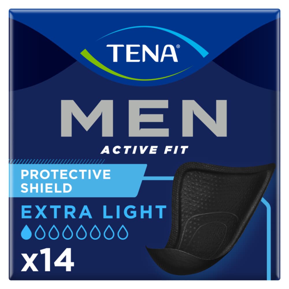 8x TENA Men Active Fit Protective Shield Extra Light 14 stuks