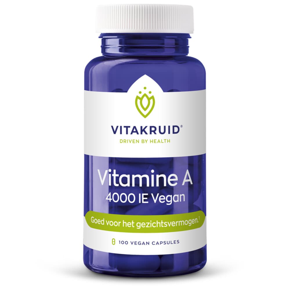 Gratis Verzending: Vitakruid Vitamine A 4000 IE Vegan 100 capsules