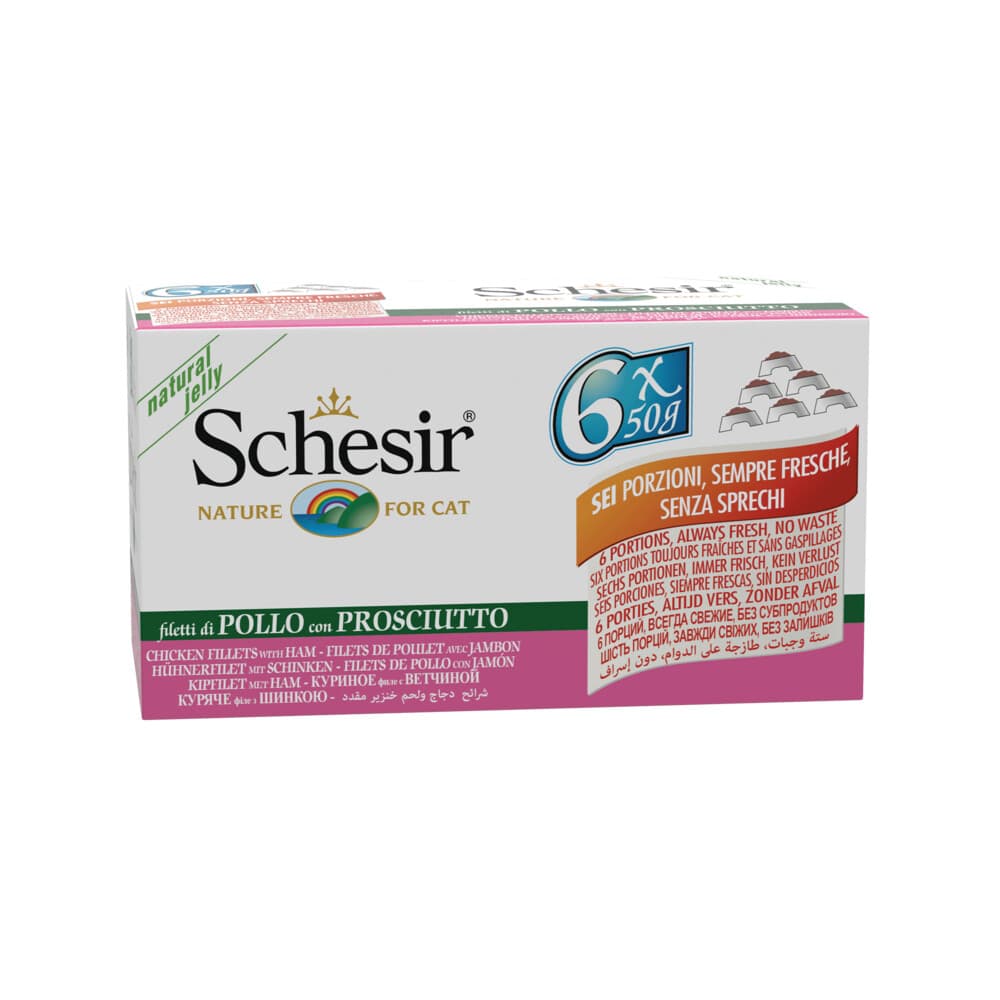 Schesir Kattenvoer Kipfilet - Ham 6 x 50 gr