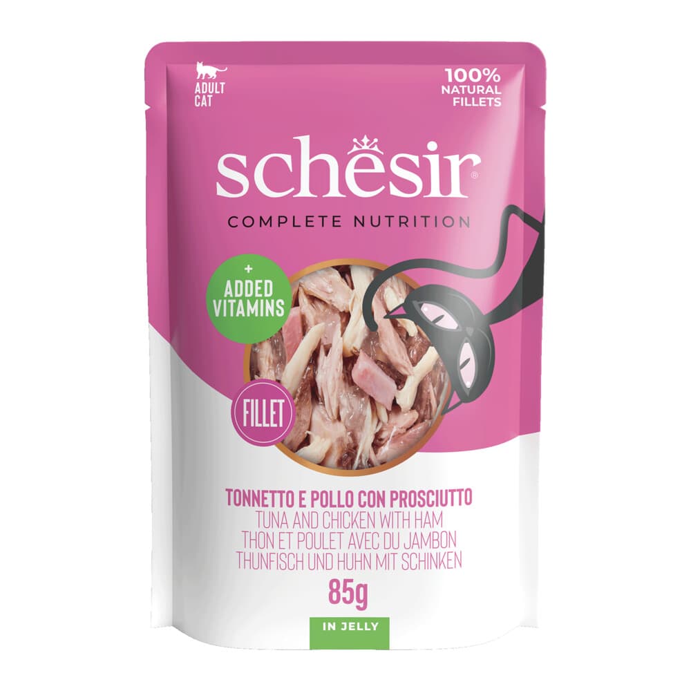 Schesir Kattenvoer Tonijn - Kip - Ham in Gelei 85 gr
