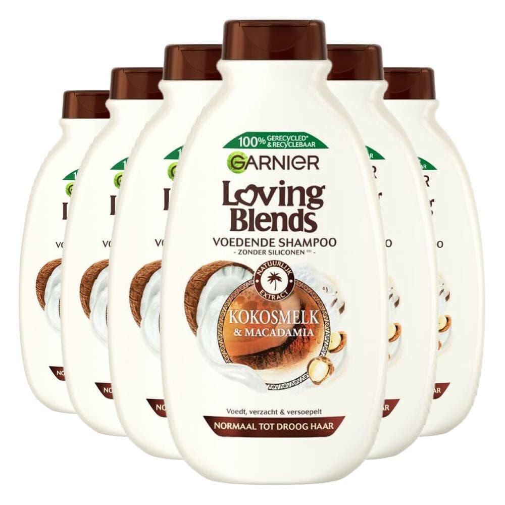 6x Garnier Loving Blends Kokosmelk en Macadamia Shampoo 300 ml