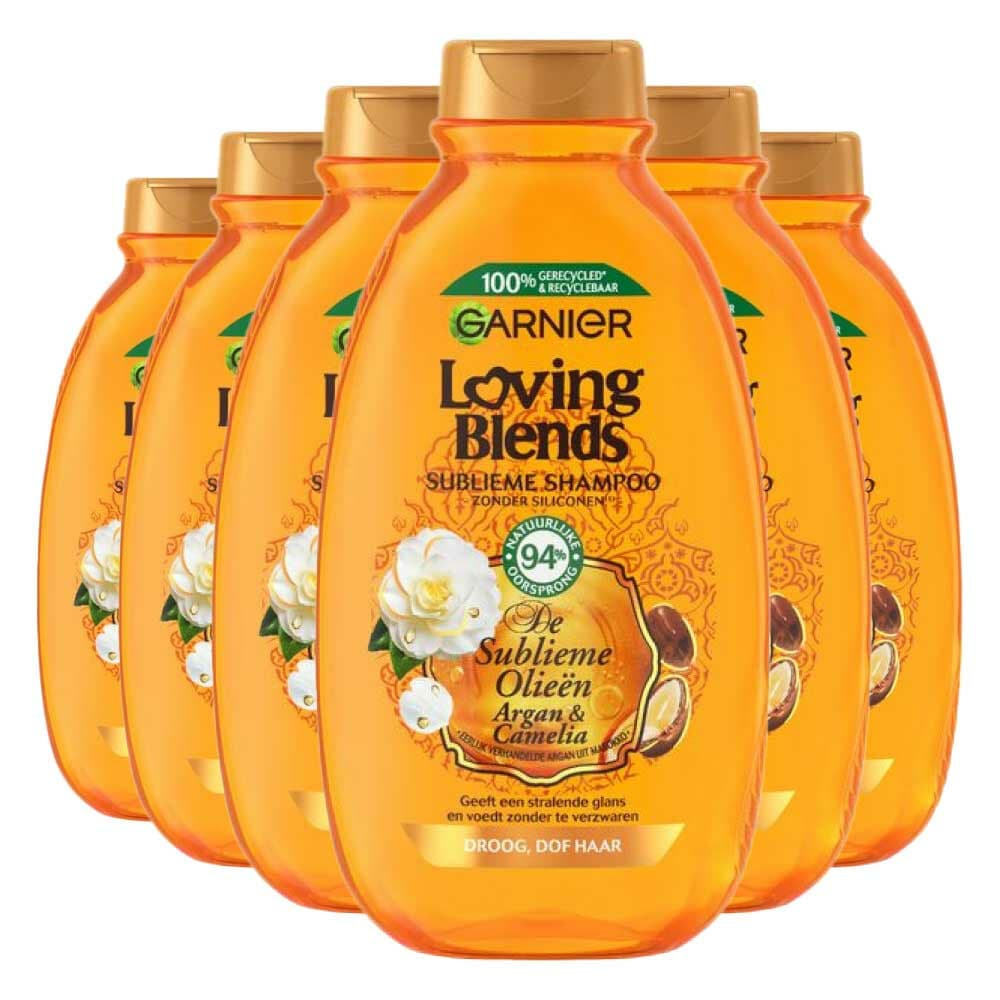 6x Garnier Loving Blends Argan- en Cameliaolie Shampoo 300 ml
