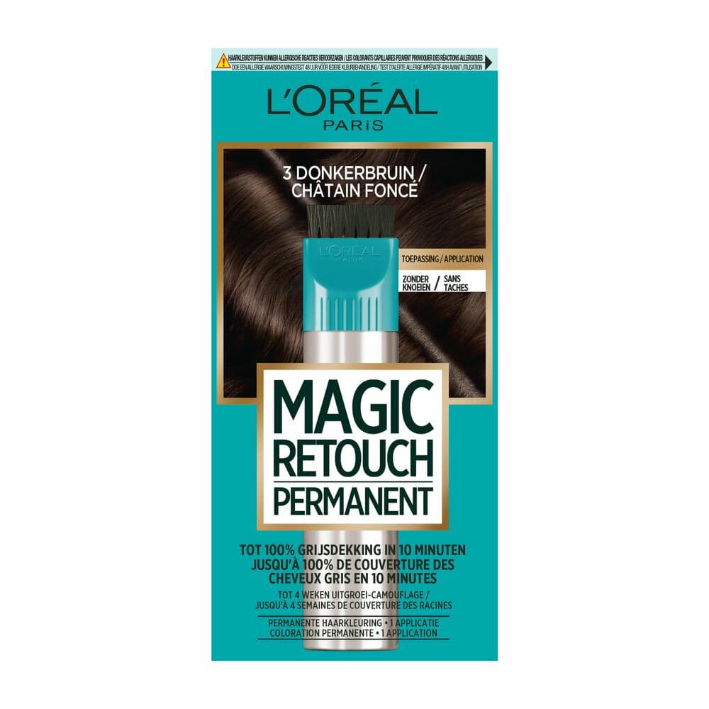 1+1 gratis: L'Oréal Magic Retouch Permanent 3 Donkerbruin 95 gr