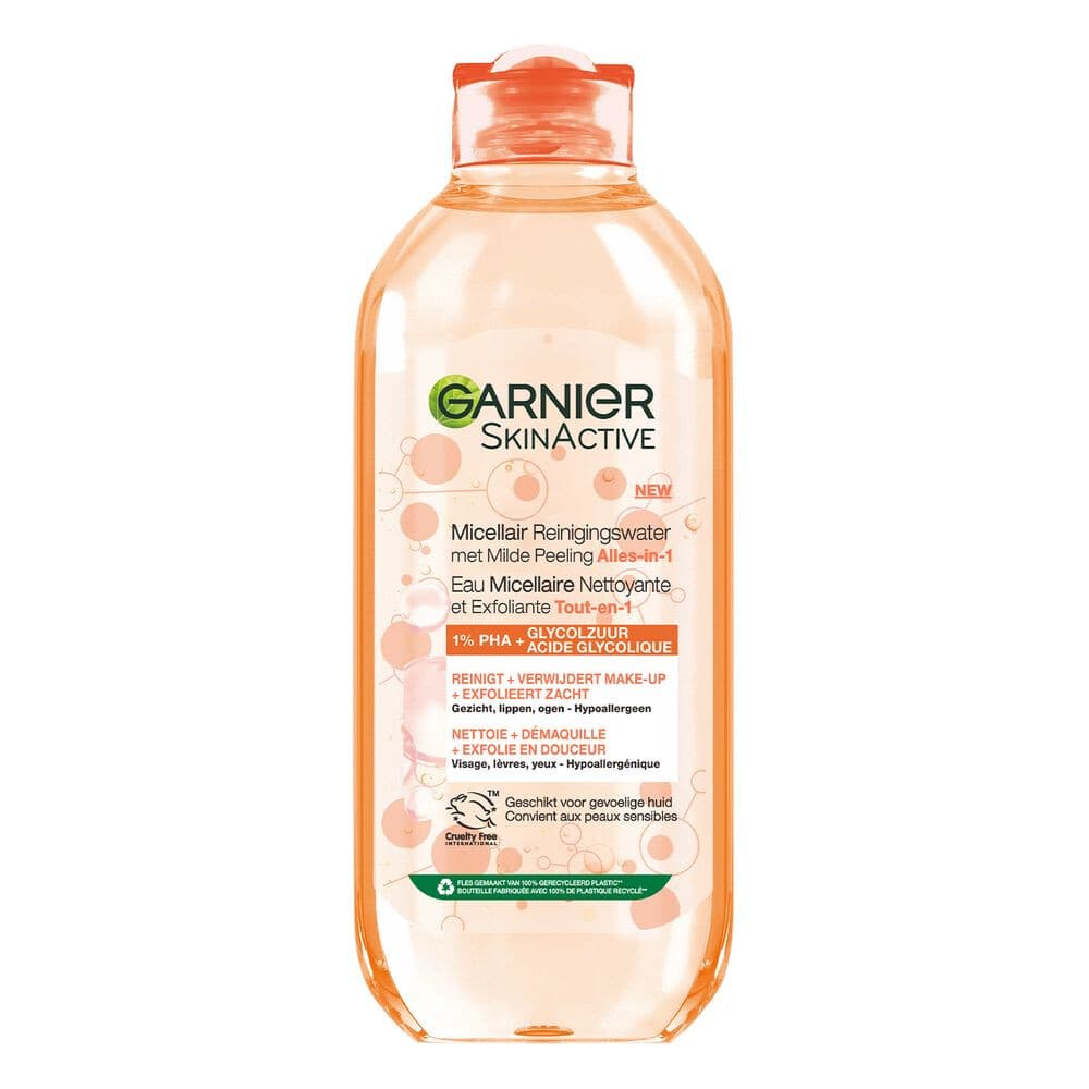 6x Garnier SkinActive Micellair Reinigingswater met Milde Peeling Alles-in-1 400 ml