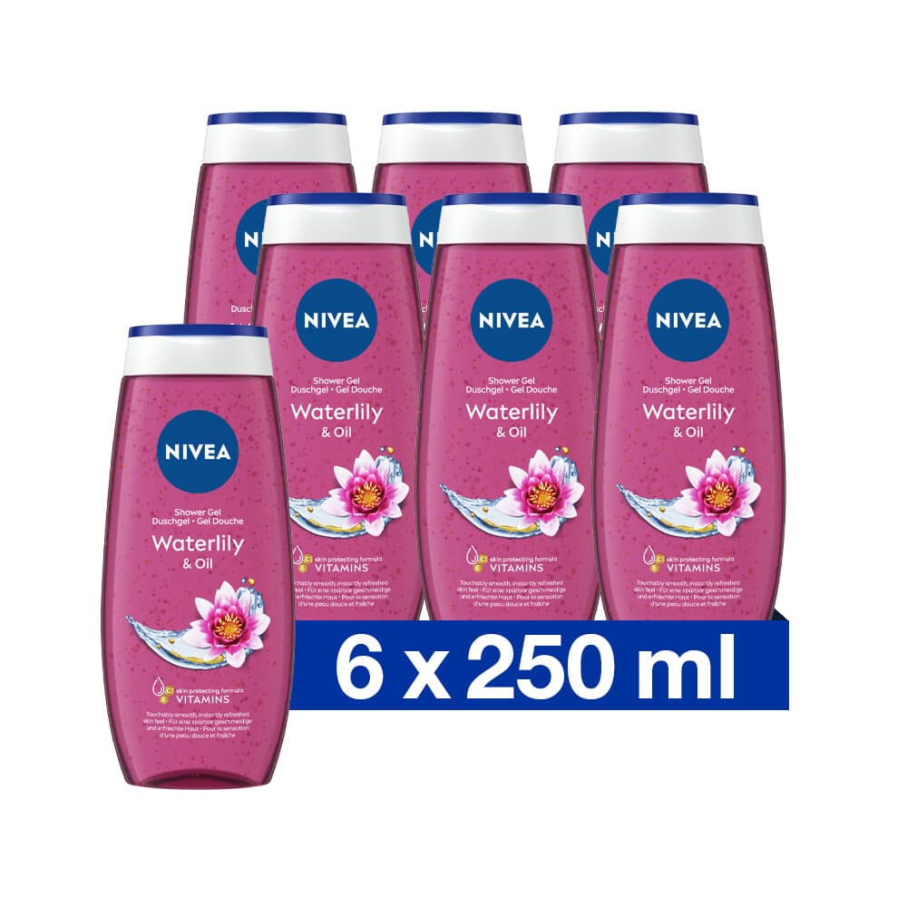 6x NIVEA Douchegel Waterlily&Oil 250 ml