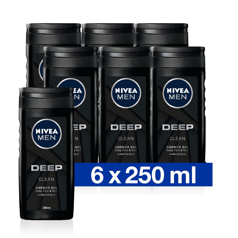 6x NIVEA Men Douchegel Deep Clean 250 ml