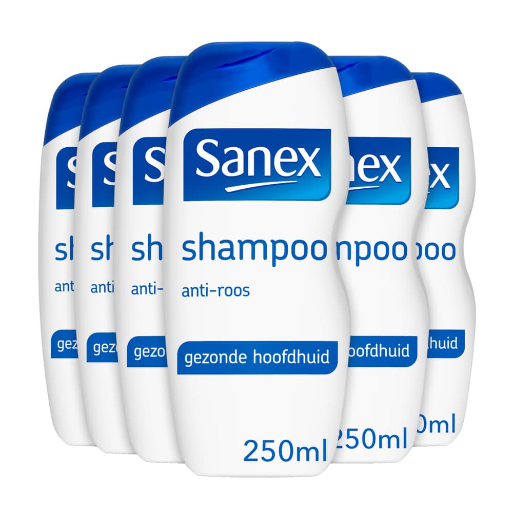 6x Sanex Shampoo Anti-Roos 250 ml