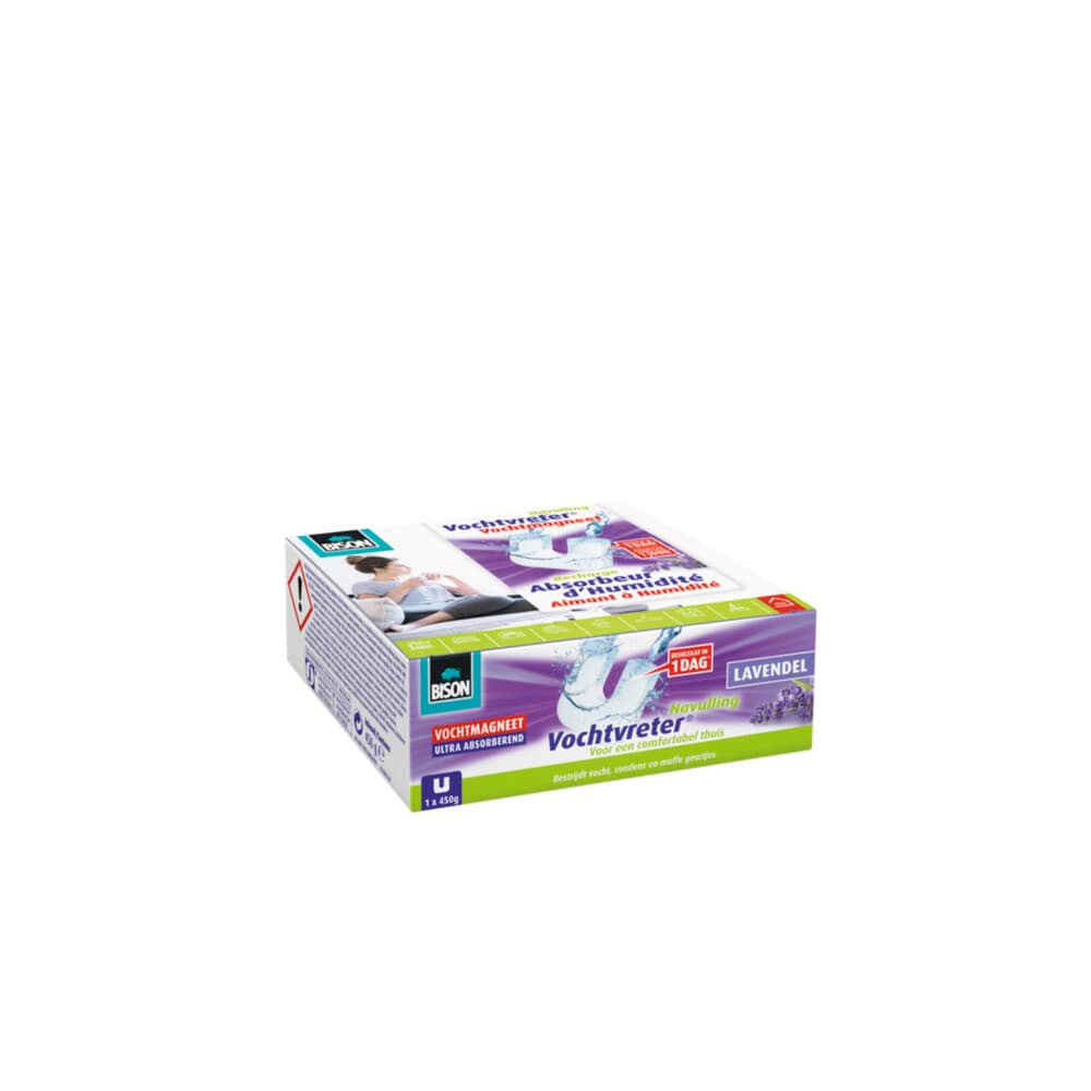 12x Bison Vochtvreter Vochtmagneet Lavendel 450 gr