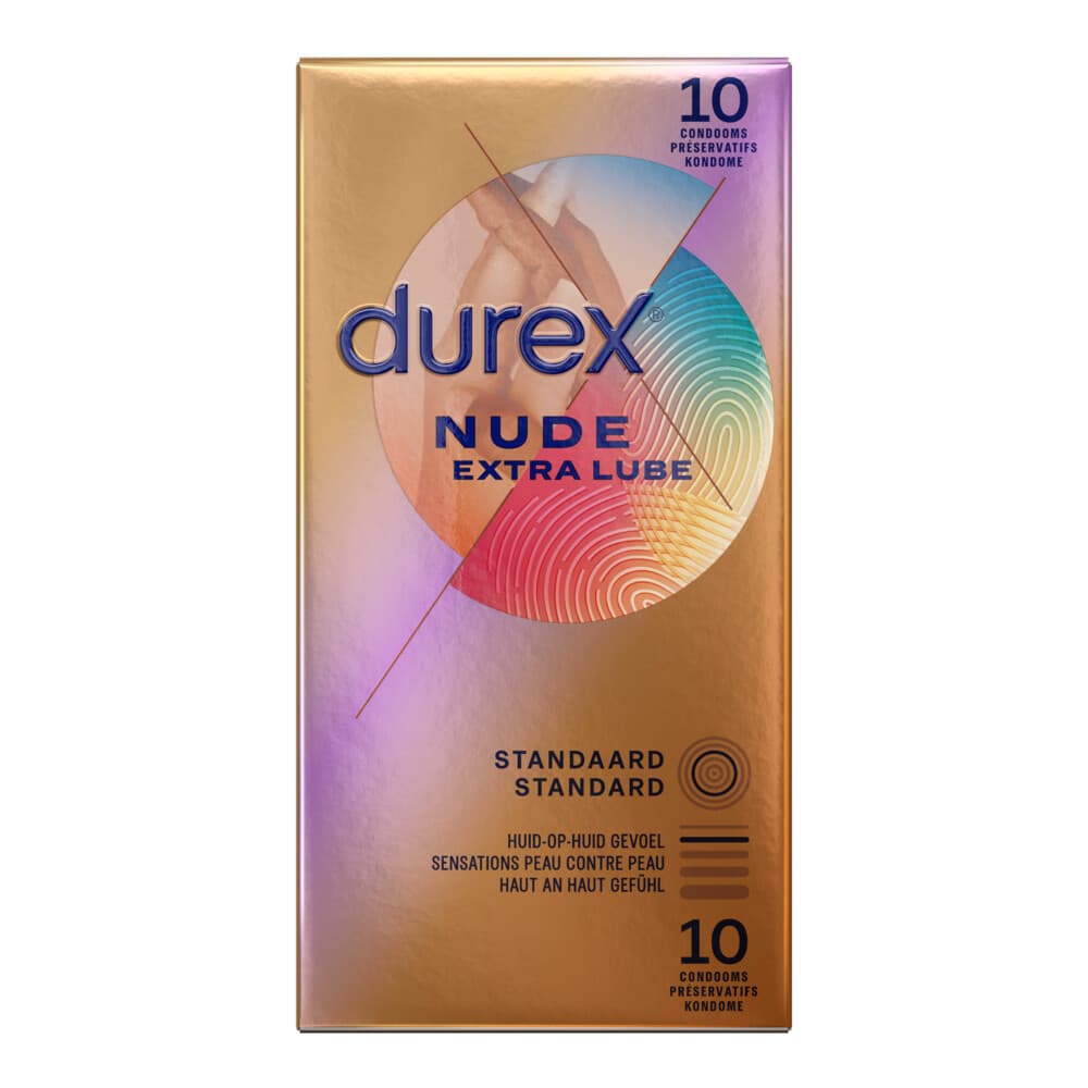 2x Durex Condooms Nude Extra Lube 10 stuks