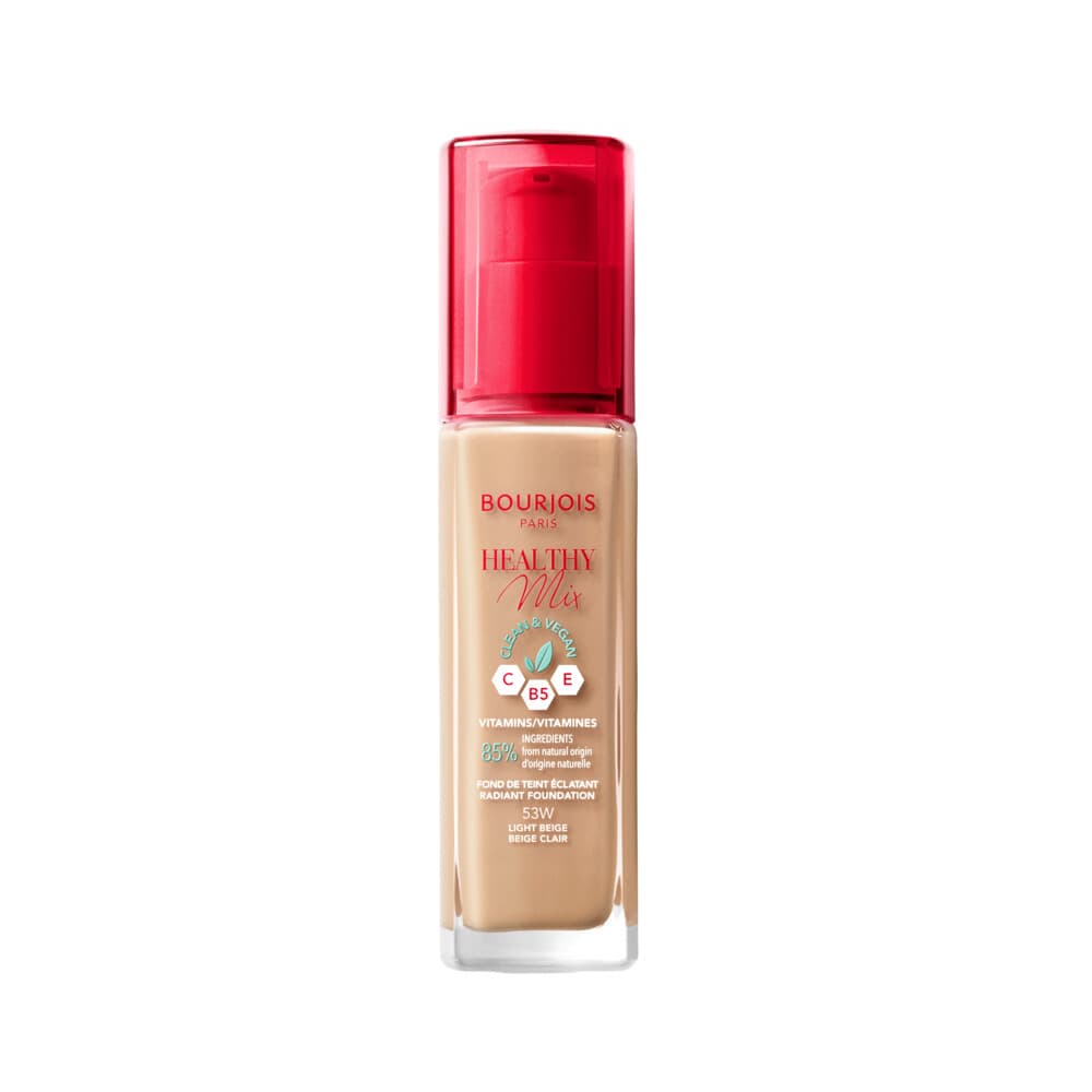 3x Bourjois Paris Healthy Mix Clean Foundation 053 Light Beige 30 ml