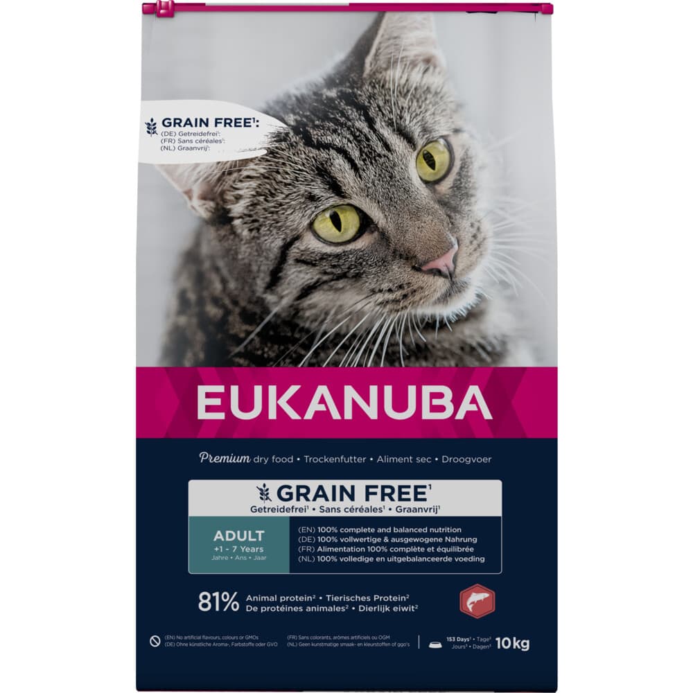 Eukanuba Adult Graanvrij Kattenvoer Zalm 10 kg