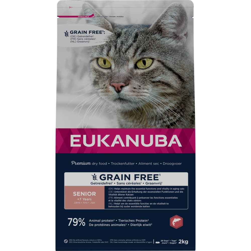 Eukanuba Senior Graanvrij Kattenvoer Zalm 2 kg