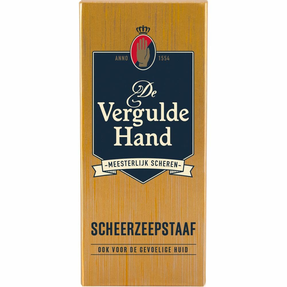 6x Vergulde Hand Scheerzeepstaaf 75 gr